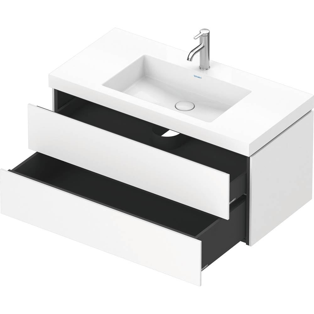 L-Cube Two Drawer C-Bonded Wall-Mount Vanity Kit Concrete Gray