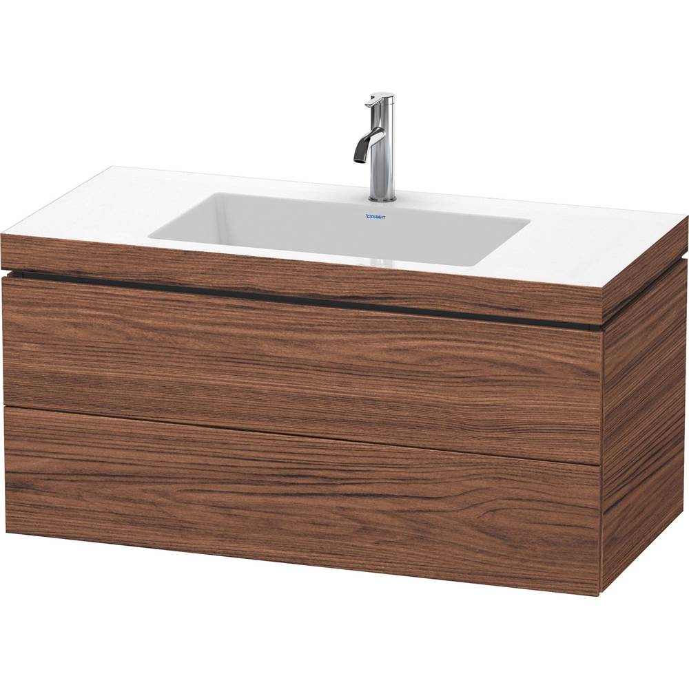 Duravit - L-Cube Two Drawer C-Bonded Wall-Mount Vanity Kit Walnut Dark - Walnut Dark