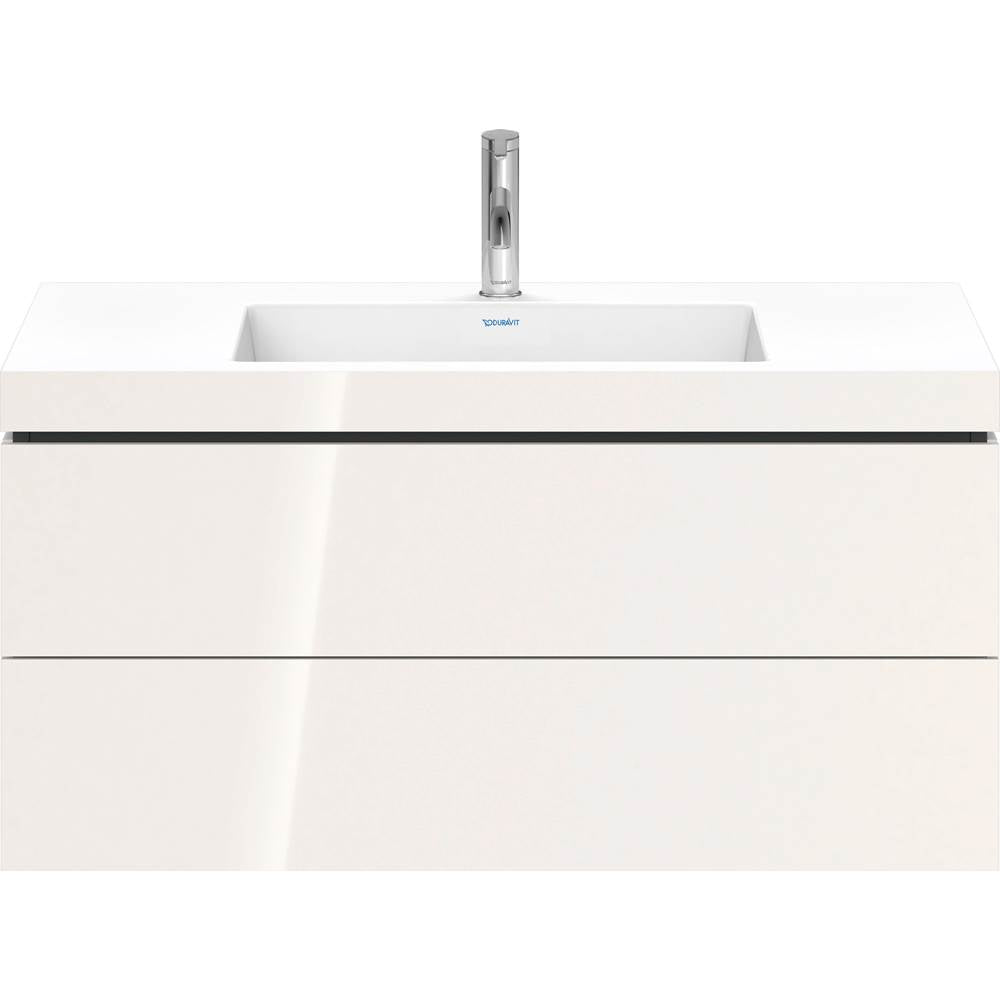 L-Cube Two Drawer C-Bonded Wall-Mount Vanity Kit Concrete Gray