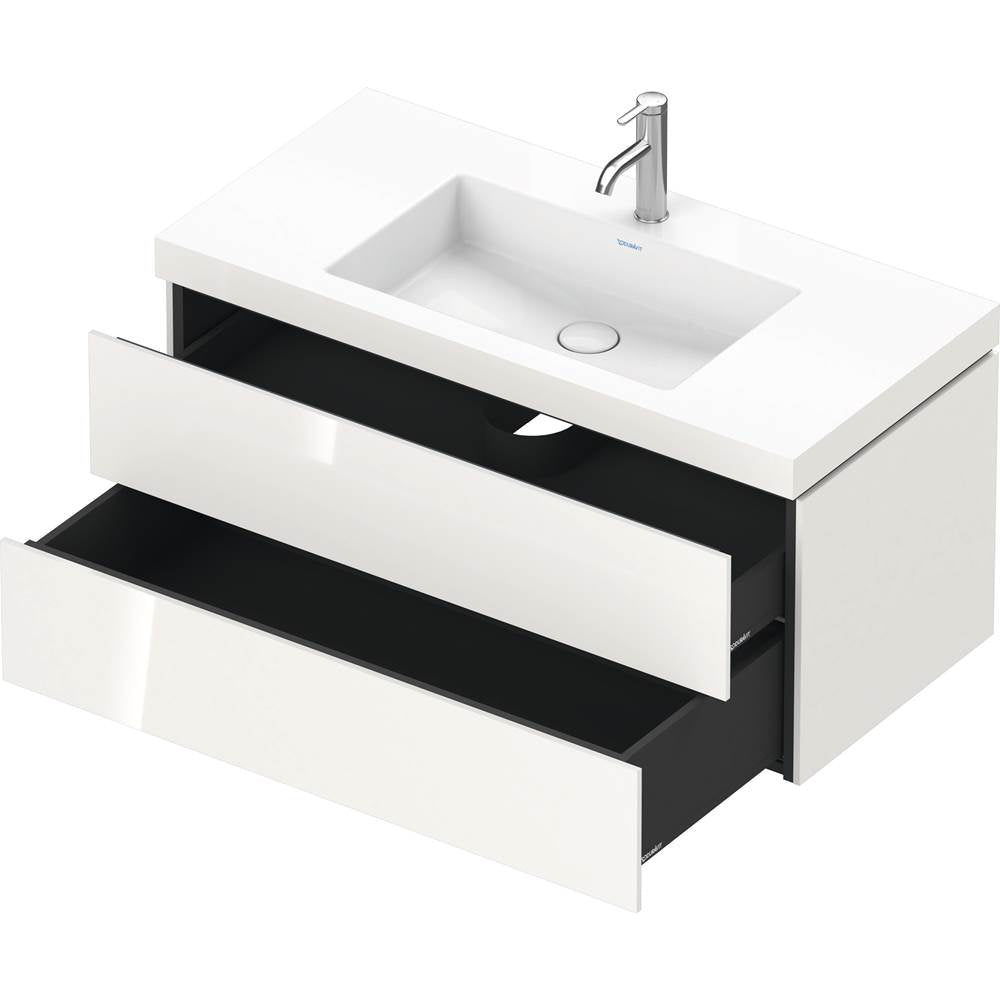 L-Cube Two Drawer C-Bonded Wall-Mount Vanity Kit Concrete Gray