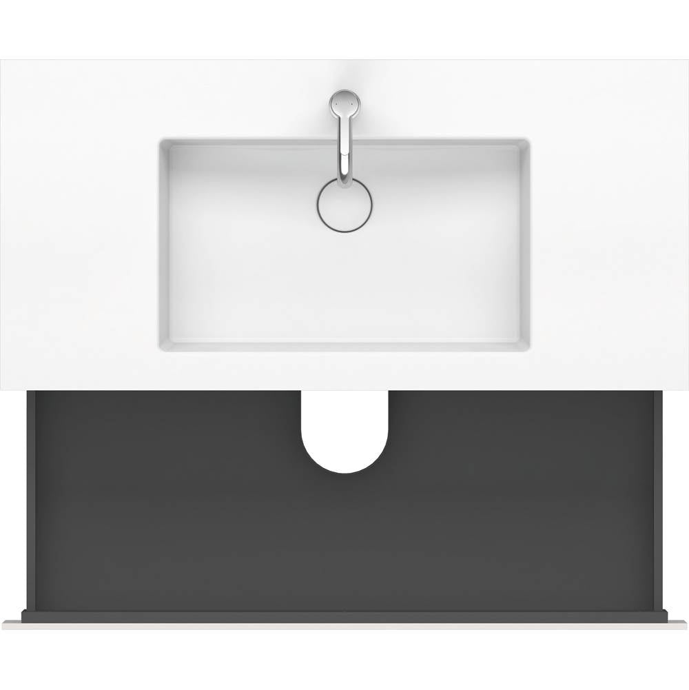 L-Cube Two Drawer C-Bonded Wall-Mount Vanity Kit Concrete Gray