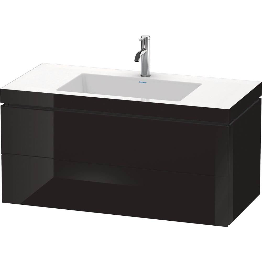 Duravit - L-Cube Two Drawer C-Bonded Wall-Mount Vanity Kit Black - Black High Gloss
