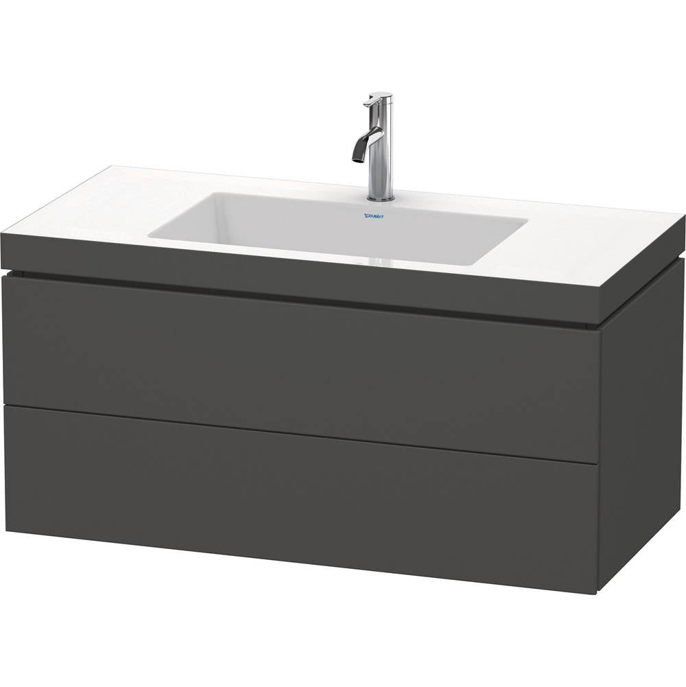 Duravit - L-Cube Two Drawer C-Bonded Wall-Mount Vanity Kit Graphite - Graphite Matte