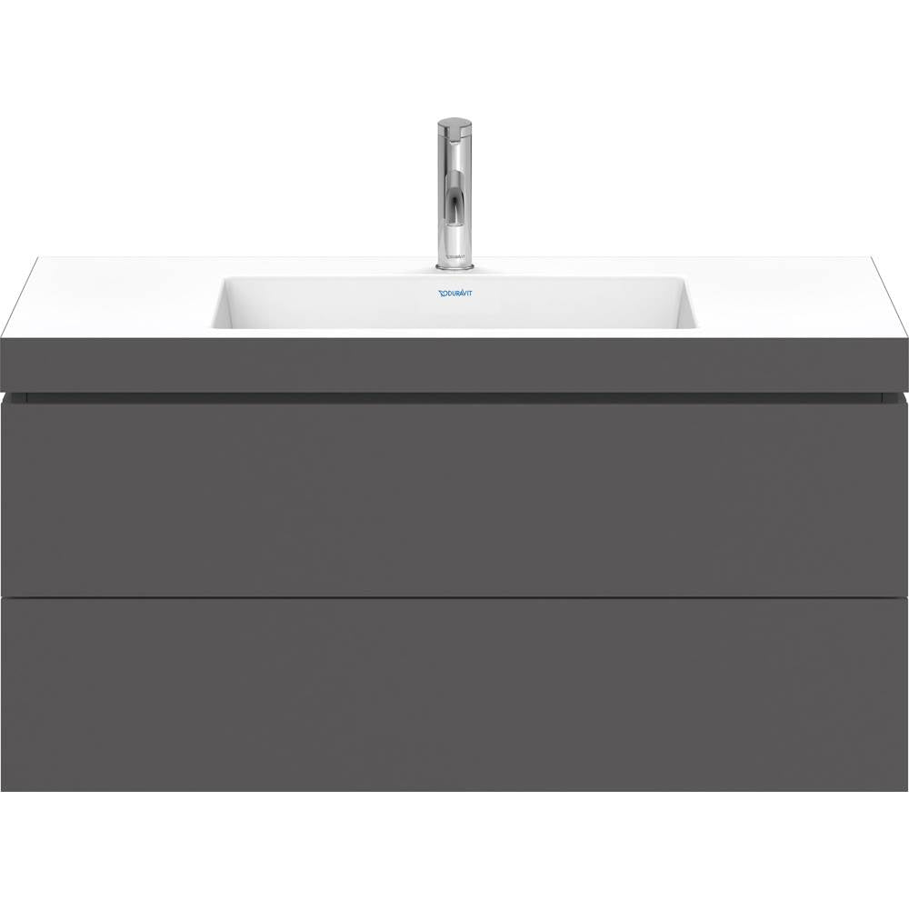 L-Cube Two Drawer C-Bonded Wall-Mount Vanity Kit Concrete Gray