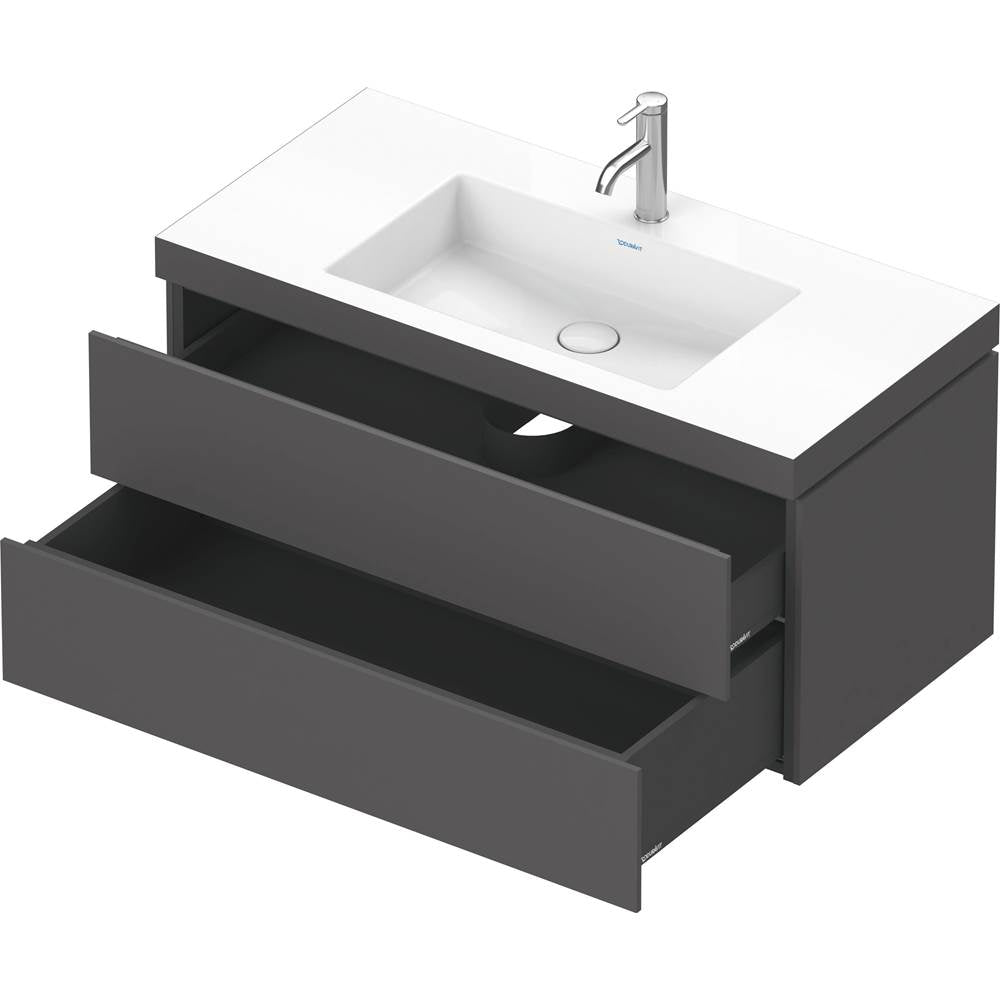 L-Cube Two Drawer C-Bonded Wall-Mount Vanity Kit Concrete Gray