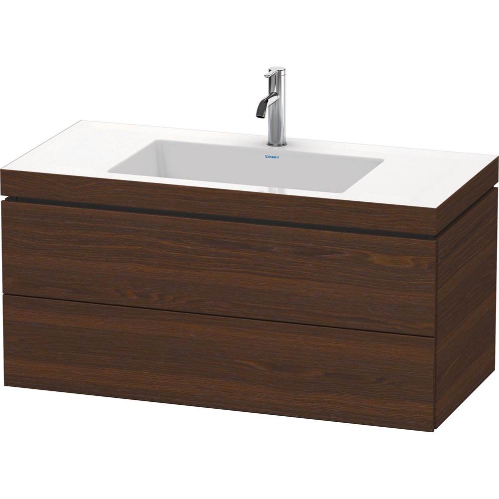 Duravit - L-Cube Two Drawer C-Bonded Wall-Mount Vanity Kit Walnut Brushed - Walnut Brushed