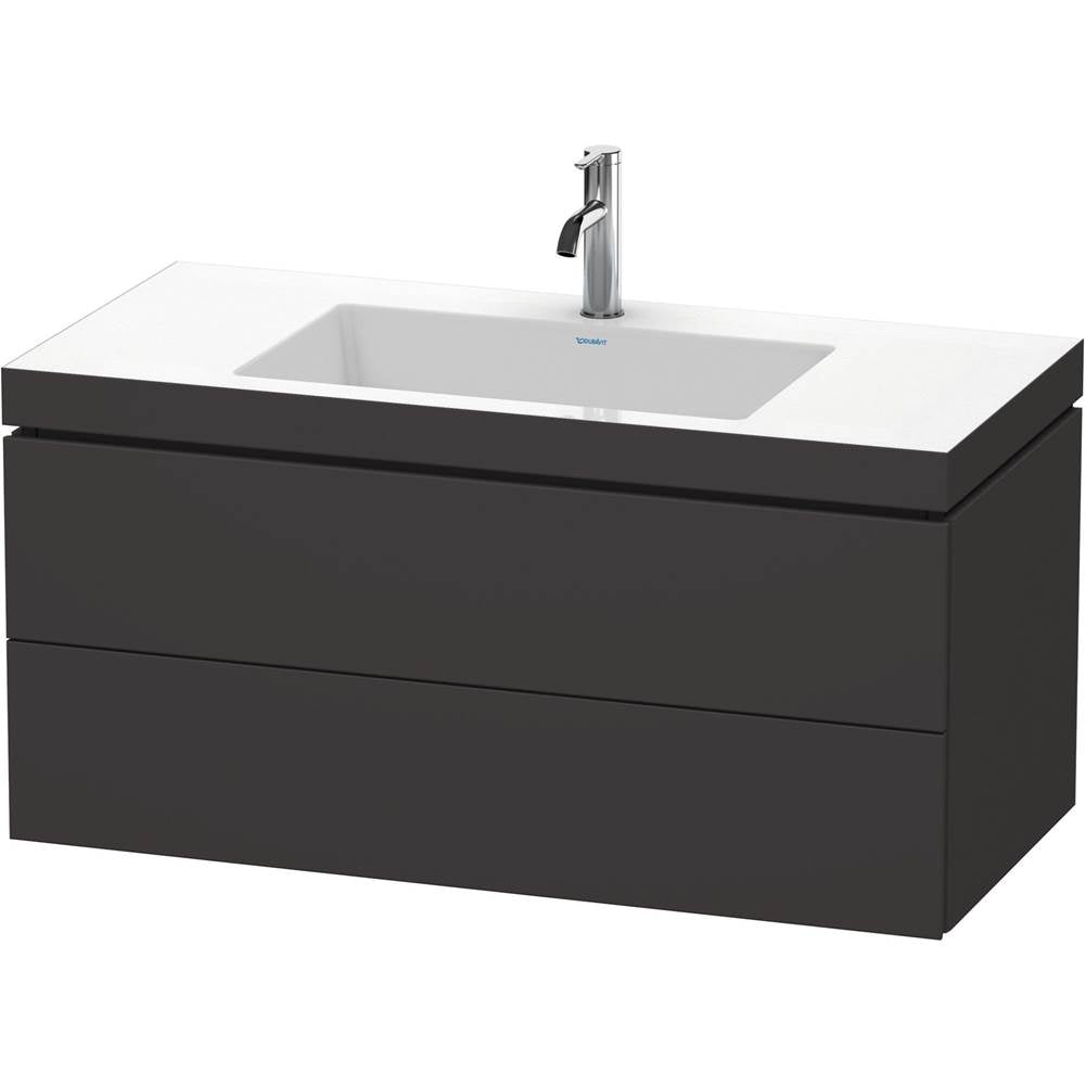 Duravit - L-Cube Two Drawer C-Bonded Wall-Mount Vanity Kit Graphite - Graphite Super Matte