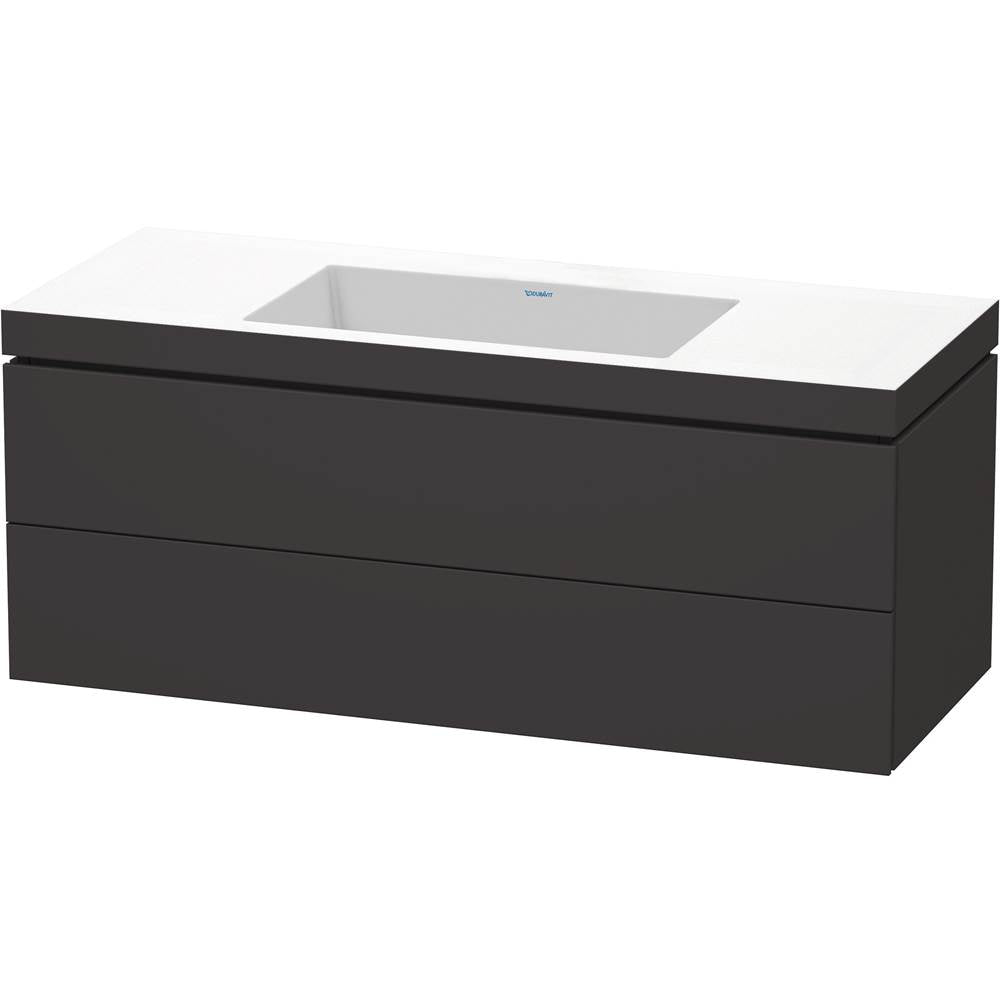 Duravit - L-Cube Two Drawer C-Bonded Wall-Mount Vanity Kit Graphite - Graphite Super Matte