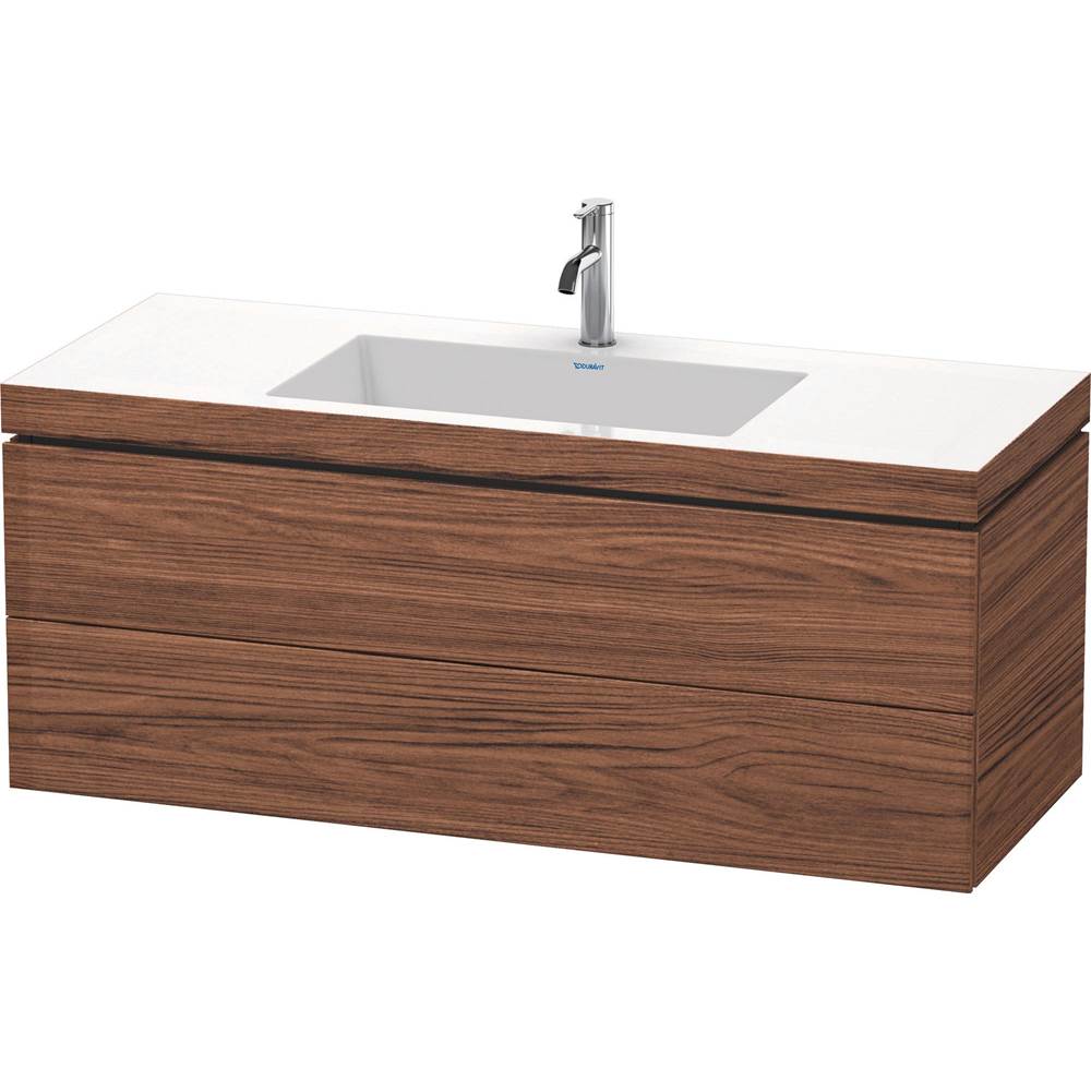 Duravit - L-Cube Two Drawer C-Bonded Wall-Mount Vanity Kit Walnut Dark - Walnut Dark
