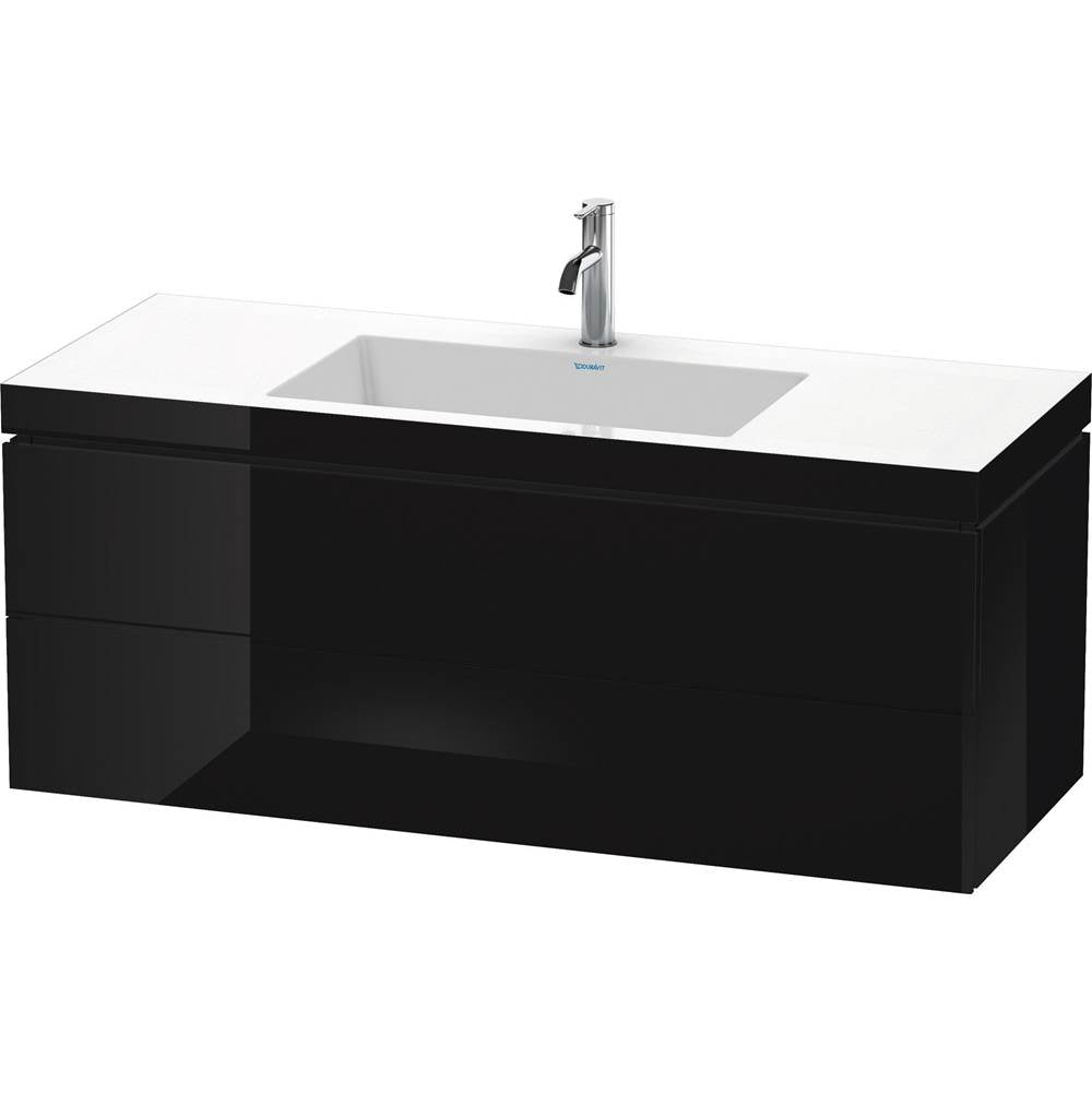 Duravit - L-Cube Two Drawer C-Bonded Wall-Mount Vanity Kit Black - Black High Gloss