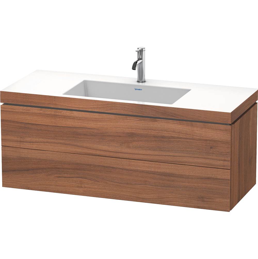 Duravit - L-Cube Two Drawer C-Bonded Wall-Mount Vanity Kit Walnut - Natural Walnut
