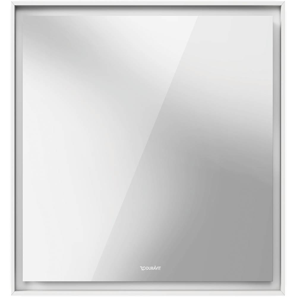 L-Cube Mirror with Lighting White Aluminum
