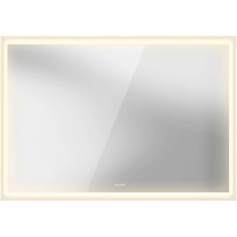 L-Cube Mirror with Lighting White Aluminum