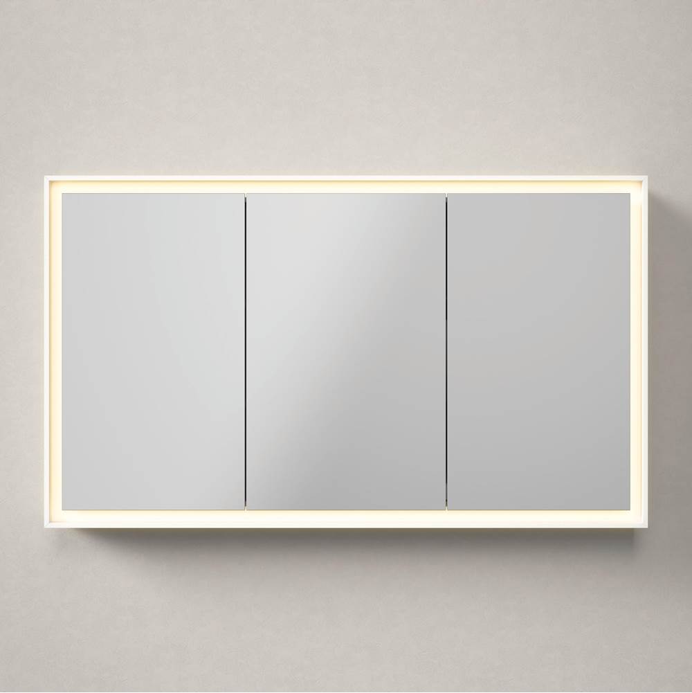 L-Cube Mirror Cabinet with Lighting White