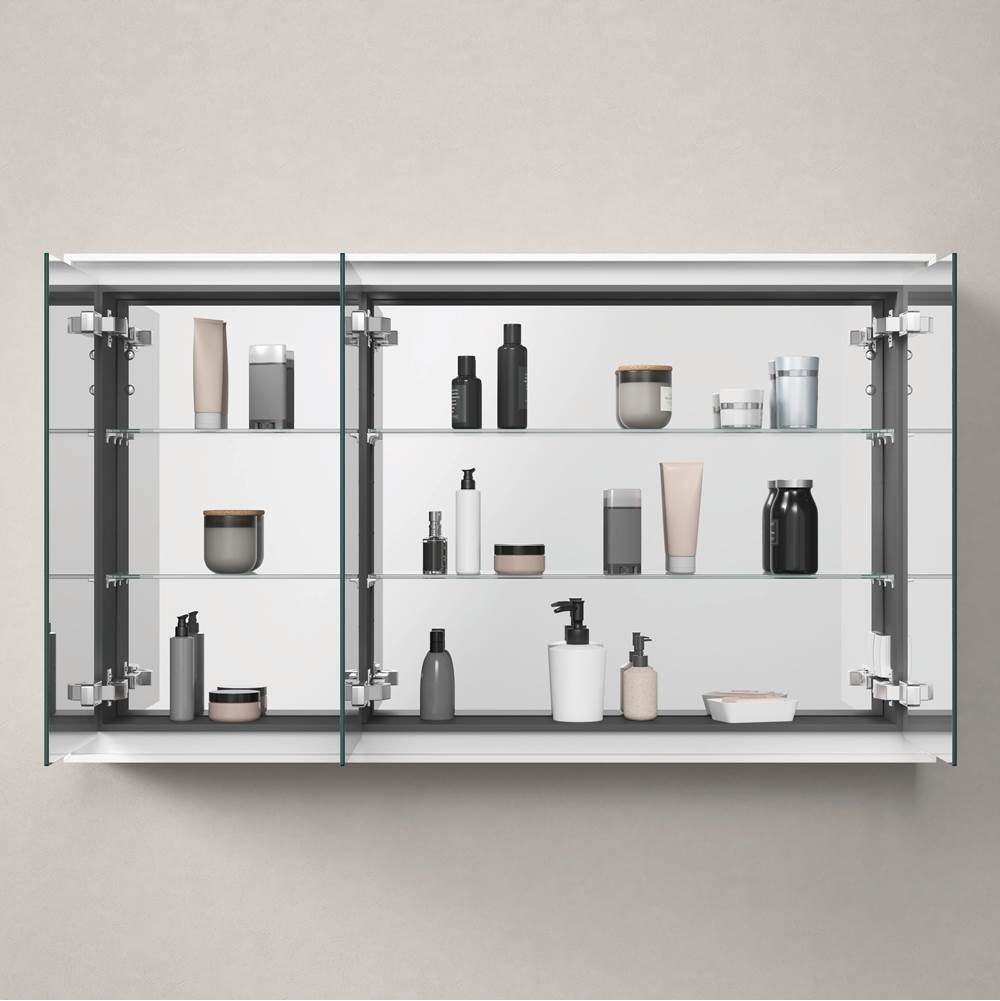 L-Cube Mirror Cabinet with Lighting White