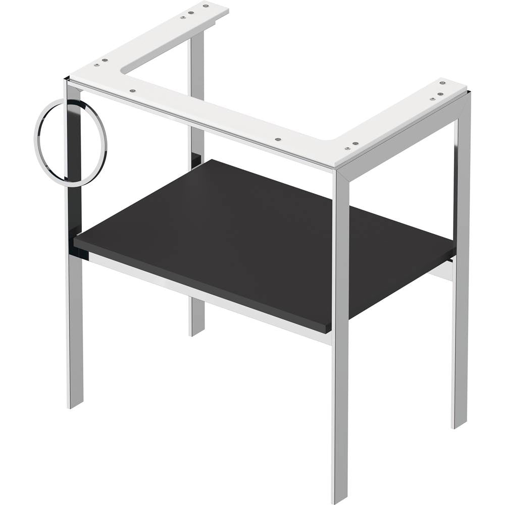 White Tulip Floorstanding Metal Console White Satin Matte