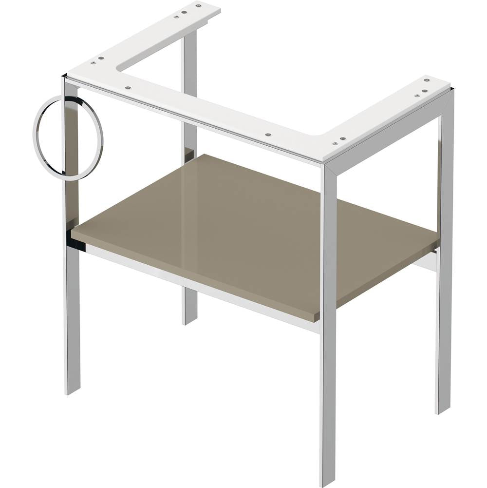 White Tulip Floorstanding Metal Console White Satin Matte
