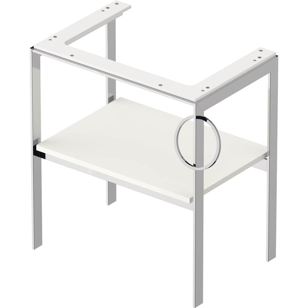 White Tulip Floorstanding Metal Console White Satin Matte