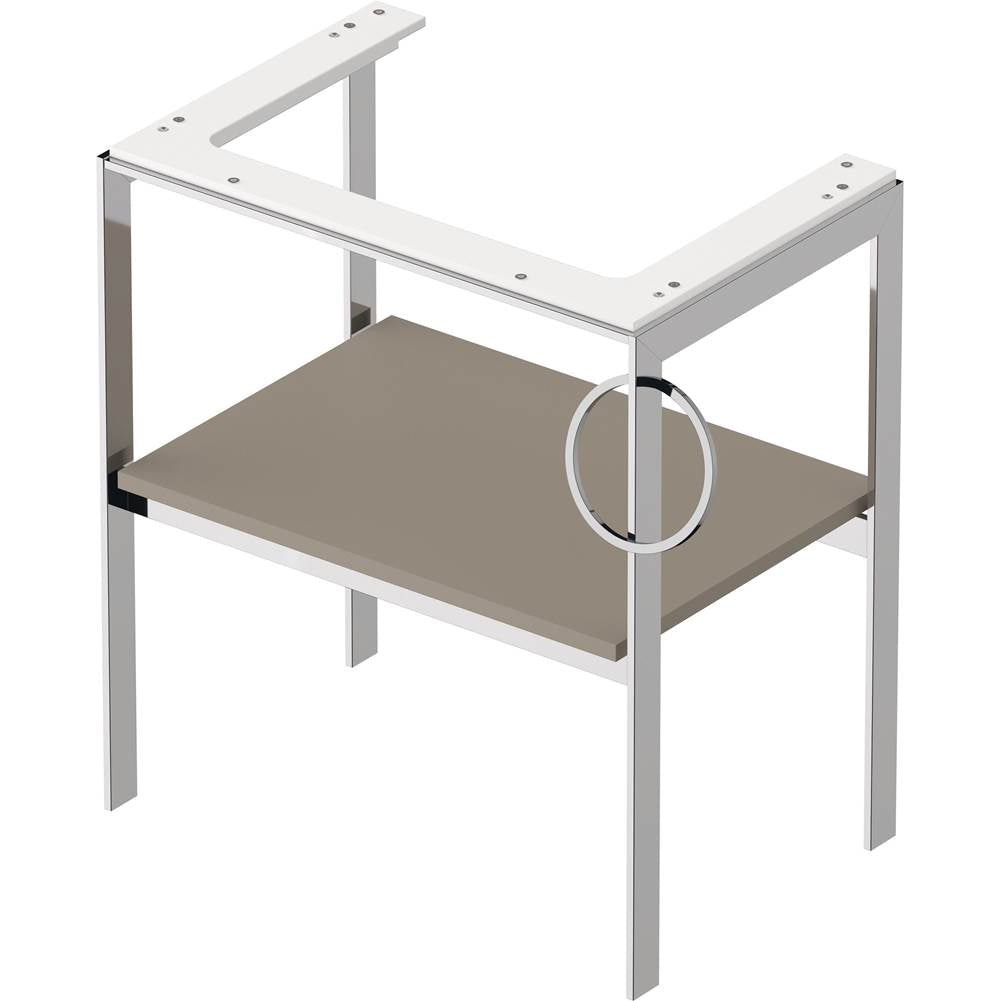 White Tulip Floorstanding Metal Console White Satin Matte