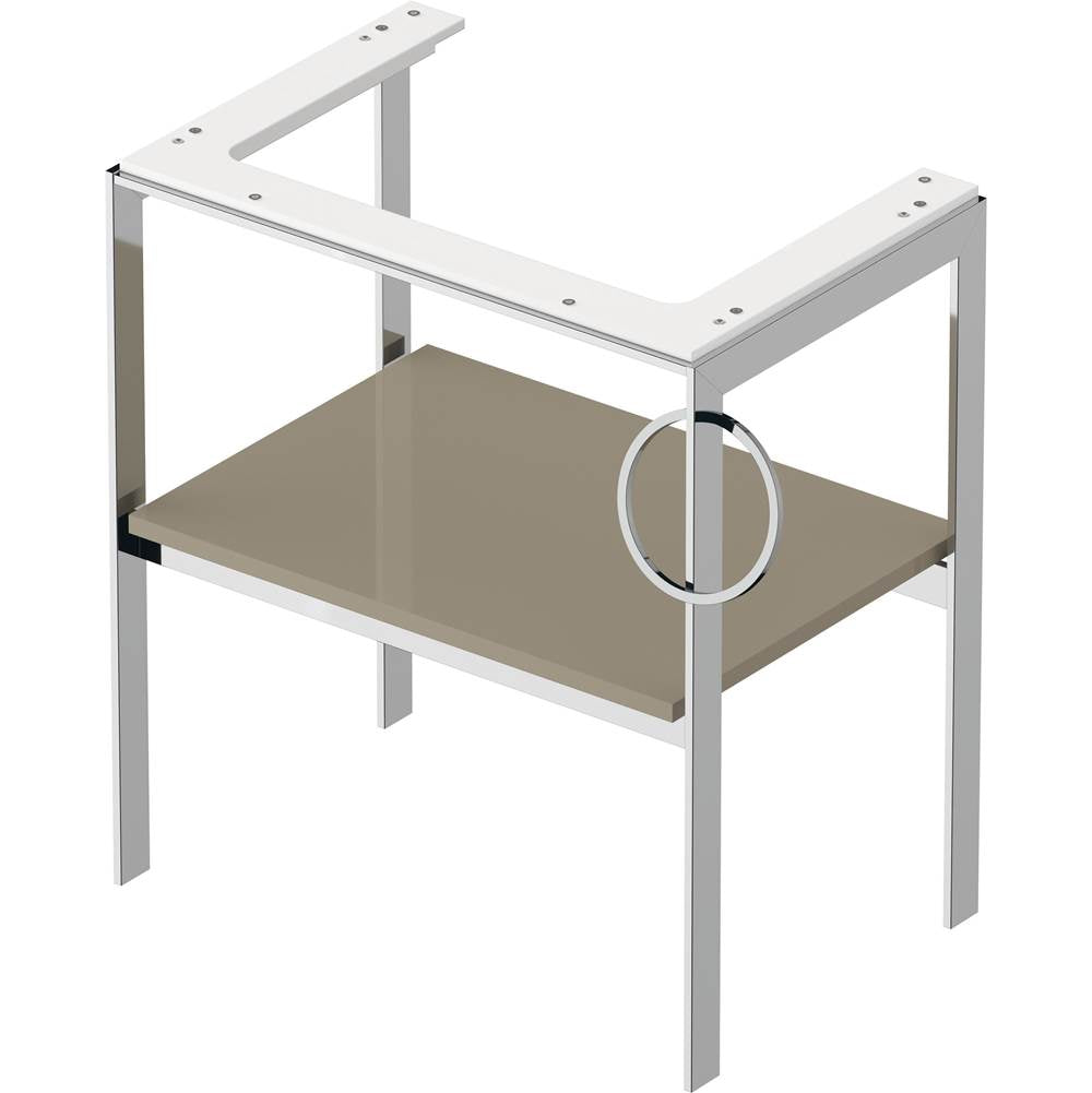 White Tulip Floorstanding Metal Console White Satin Matte