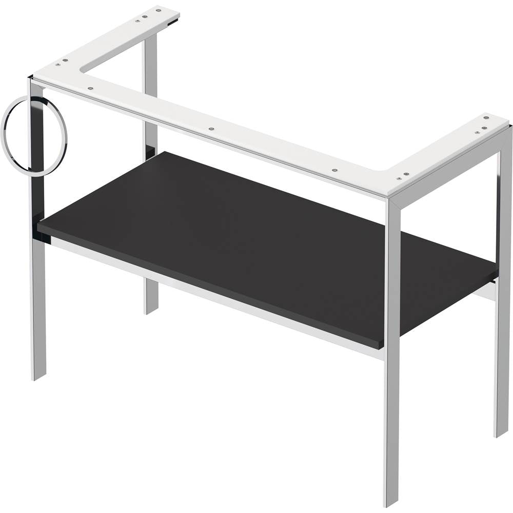 White Tulip Floorstanding Metal Console White Satin Matte