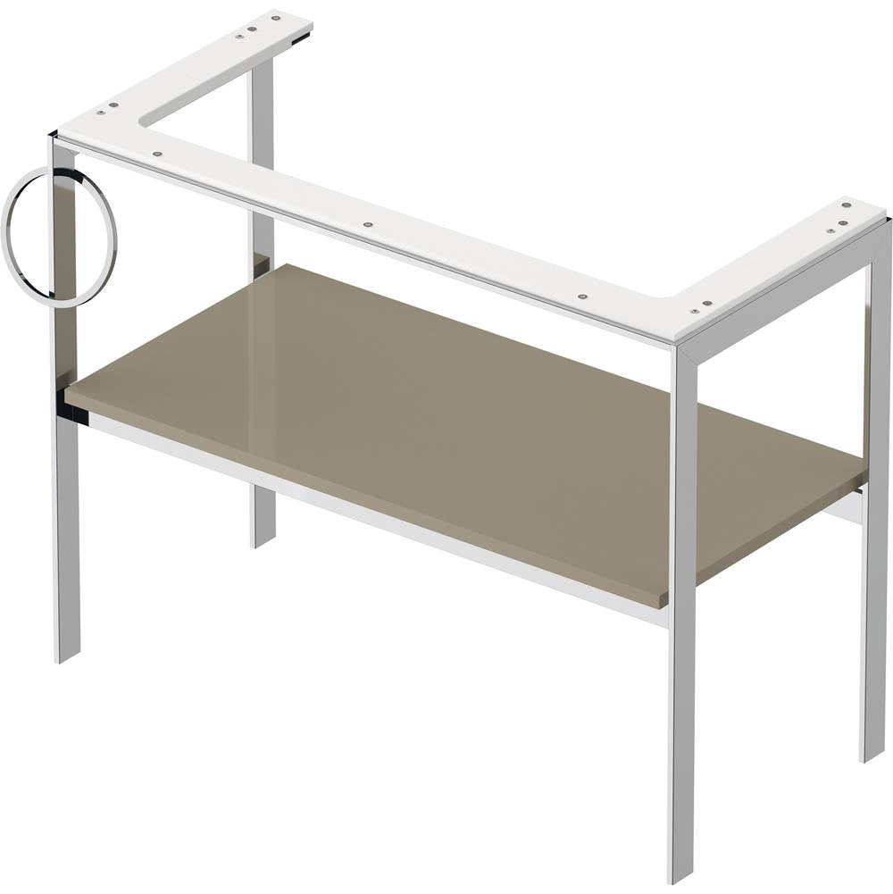 White Tulip Floorstanding Metal Console White Satin Matte