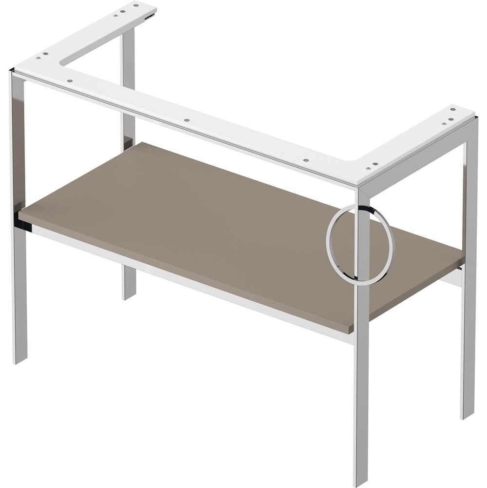 White Tulip Floorstanding Metal Console White Satin Matte