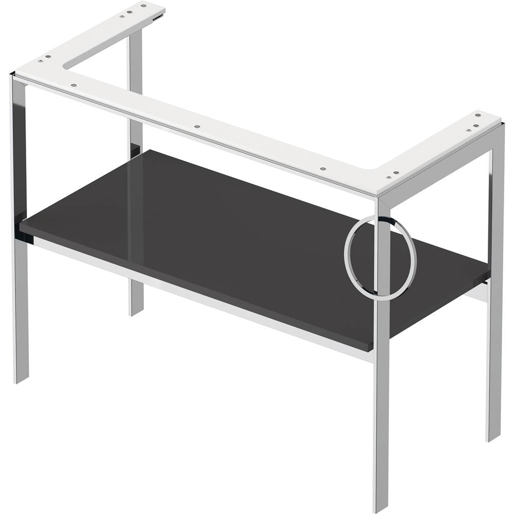 White Tulip Floorstanding Metal Console White Satin Matte