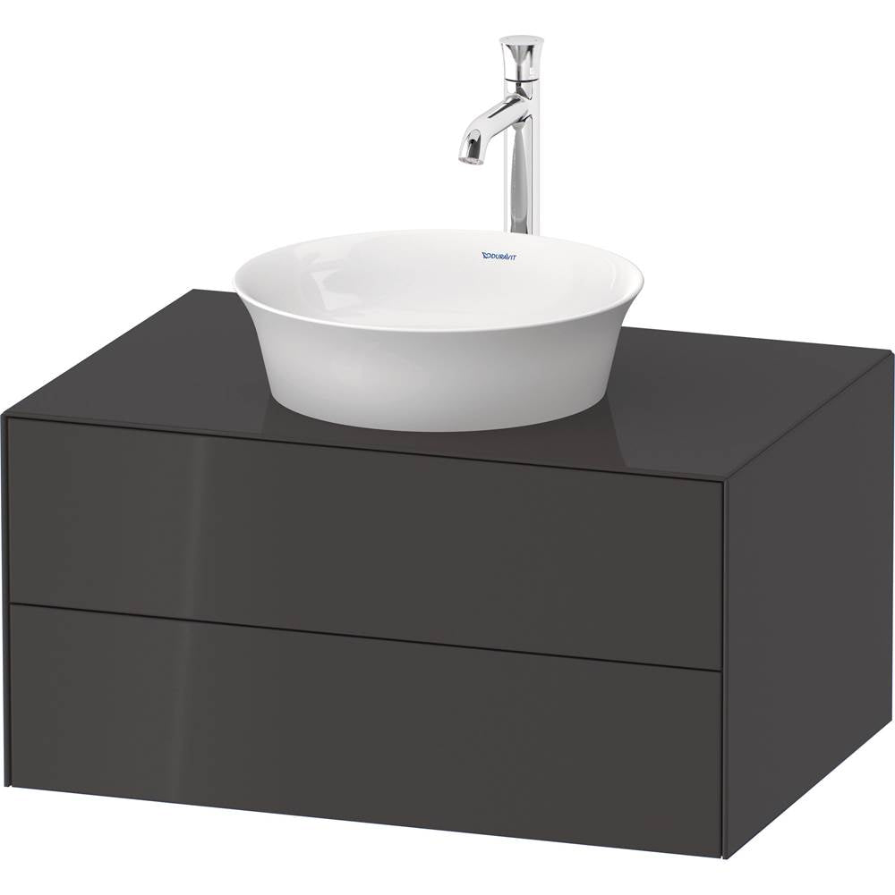 Duravit - White Tulip Wall-Mounted Vanity Unit Graphite High Gloss - Graphite High Gloss