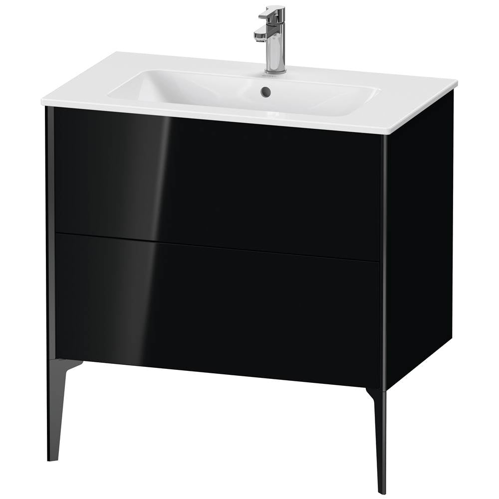 Duravit - XViu Two Drawer Floorstanding Vanity Unit Black - Black High Gloss