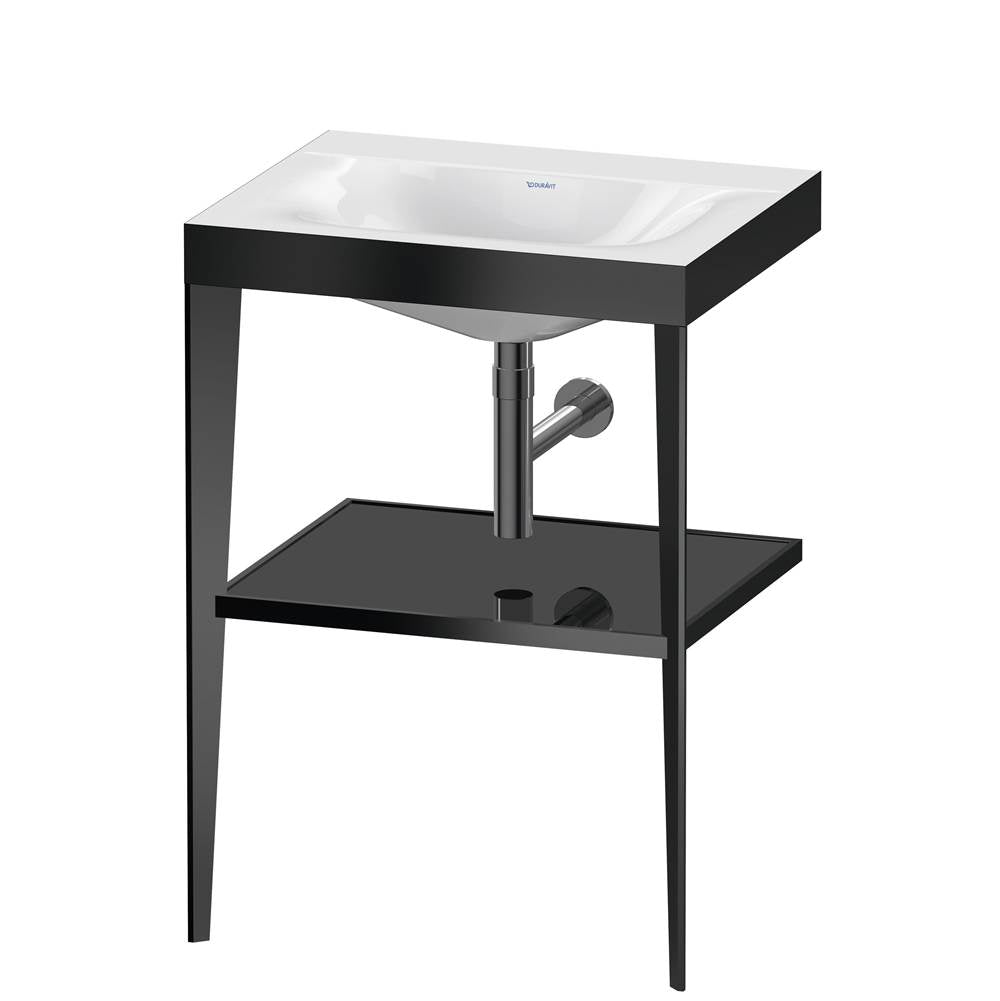 Duravit - XViu C-Bonded Vanity Kit with Sink and Metal Console Black - Black High Gloss