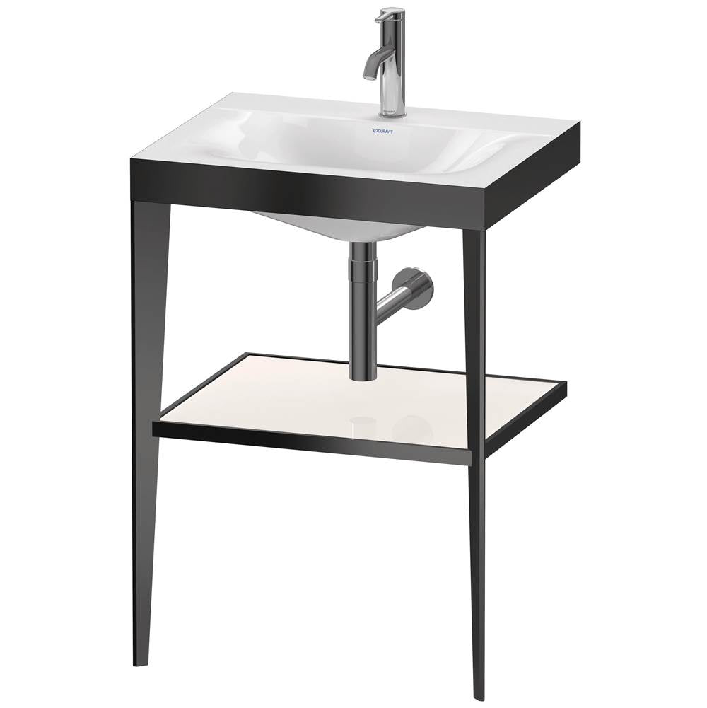Duravit - XViu C-Bonded Vanity Kit with Sink and Metal Console White|Black - Black High Gloss
