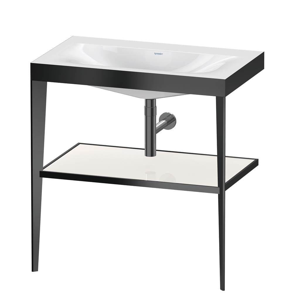 Duravit - XViu C-Bonded Vanity Kit with Sink and Metal Console White|Black - Black High Gloss