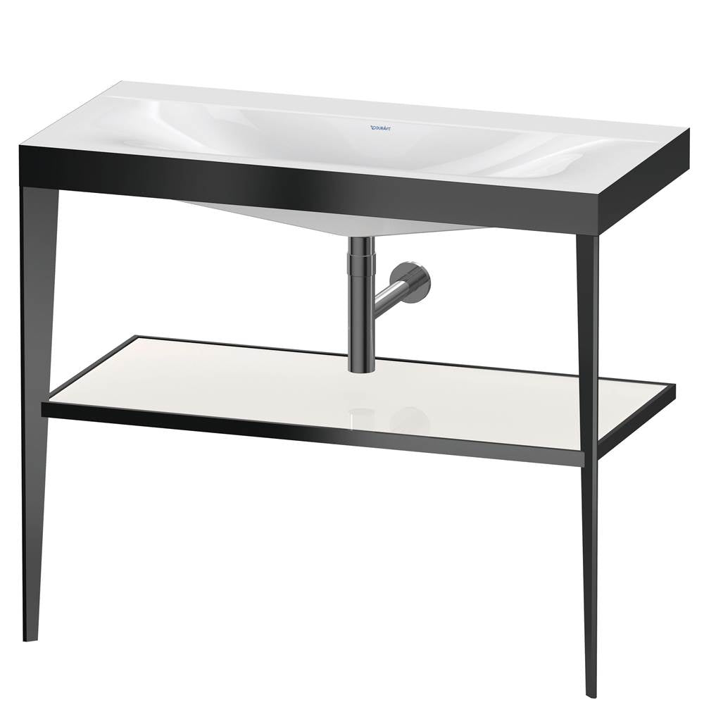 Duravit - XViu C-Bonded Vanity Kit with Sink and Metal Console White|Black - Black High Gloss
