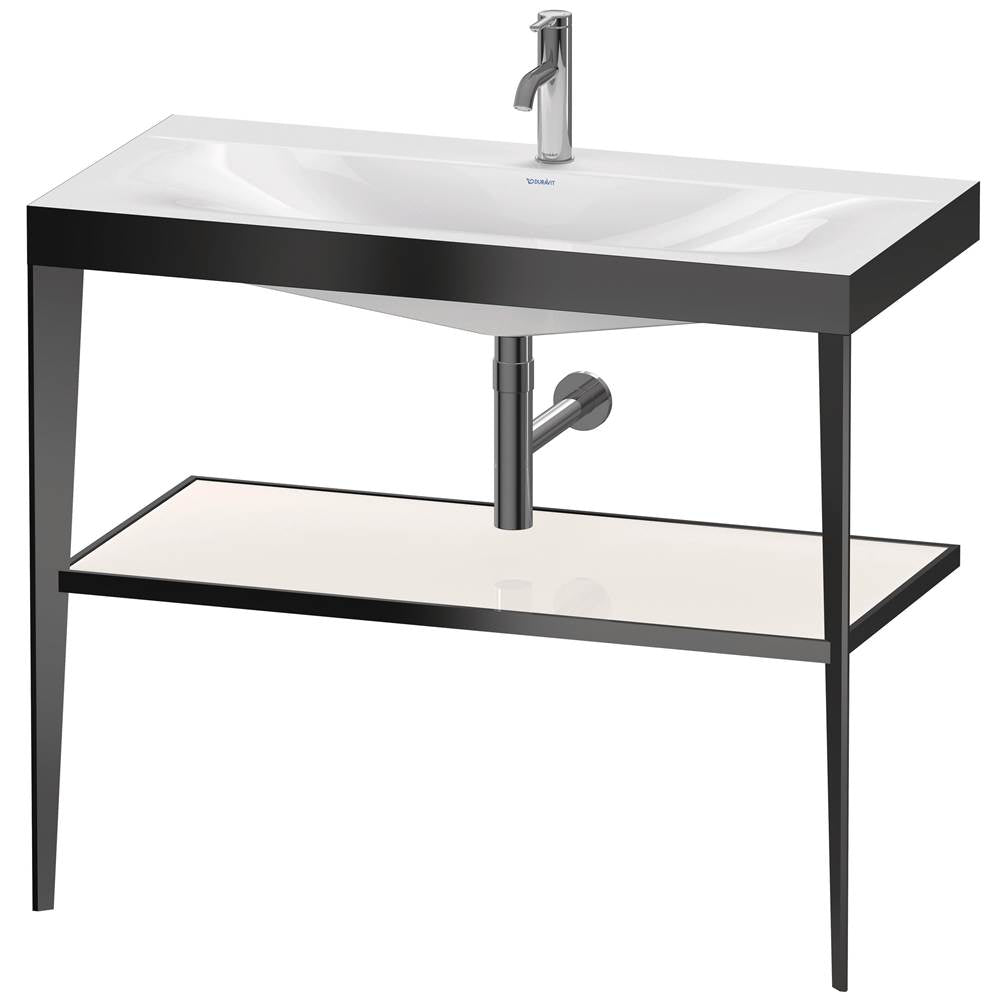Duravit - XViu C-Bonded Vanity Kit with Sink and Metal Console White|Black - Black High Gloss