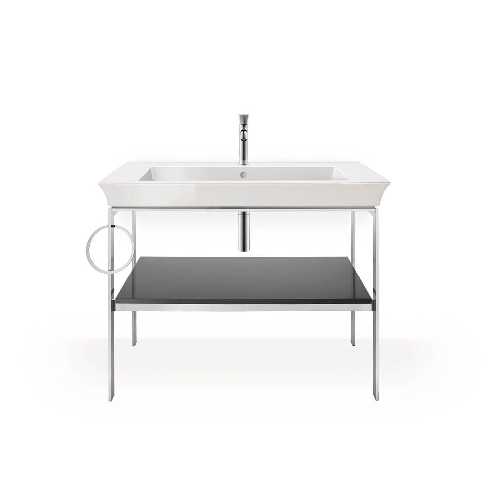 White Tulip Floorstanding Metal Console White Satin Matte