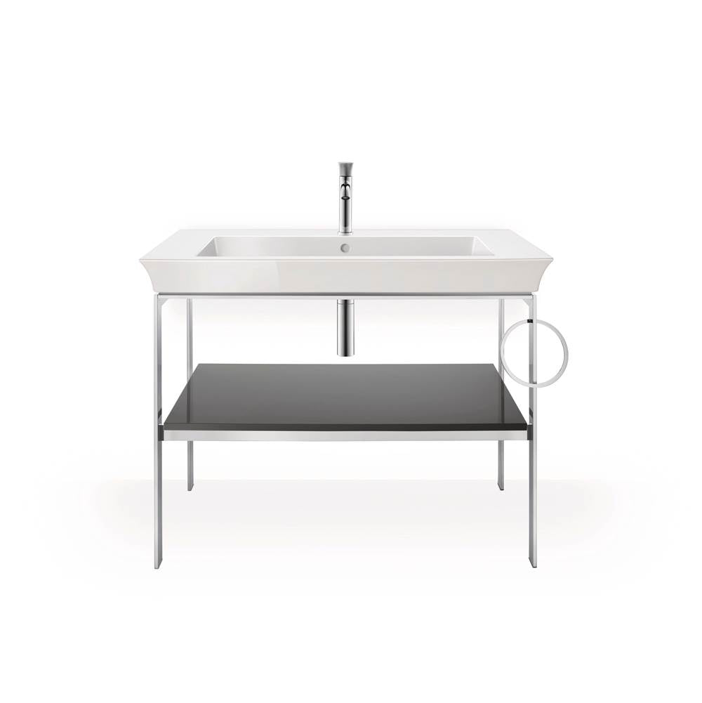 White Tulip Floorstanding Metal Console White Satin Matte