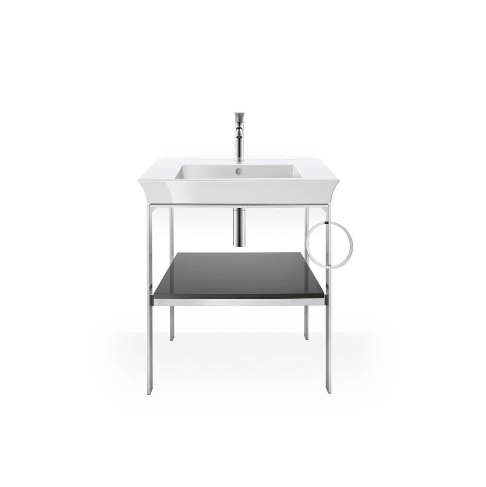 White Tulip Floorstanding Metal Console White Satin Matte