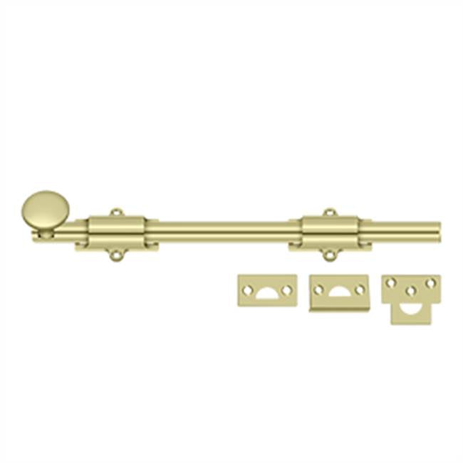 Deltana - 12'' Surface Bolt, HD - Unlacquered Brass