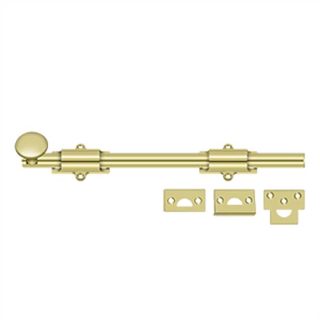Deltana - 12'' Surface Bolt, HD - Polished Brass