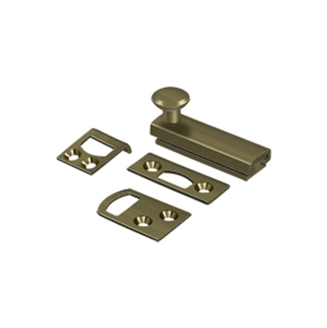 Deltana - 2'' Surface Bolt, Concealed Screw, HD - Antique Brass