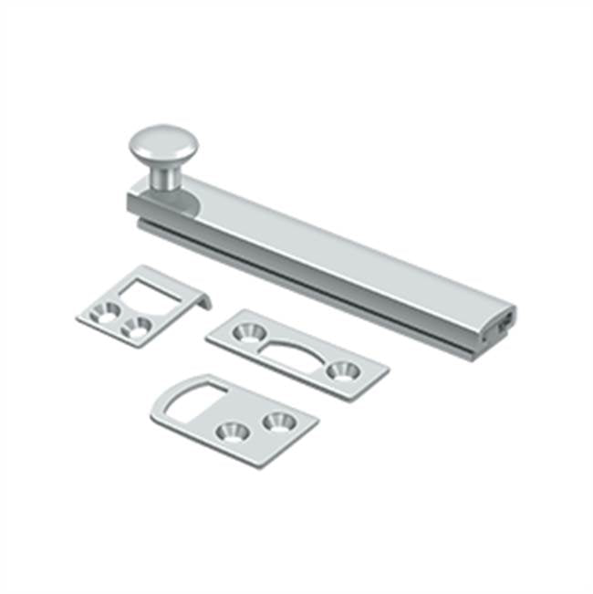 Deltana - 4'' Surface Bolt, Concealed Screw, HD - Polished Chrome