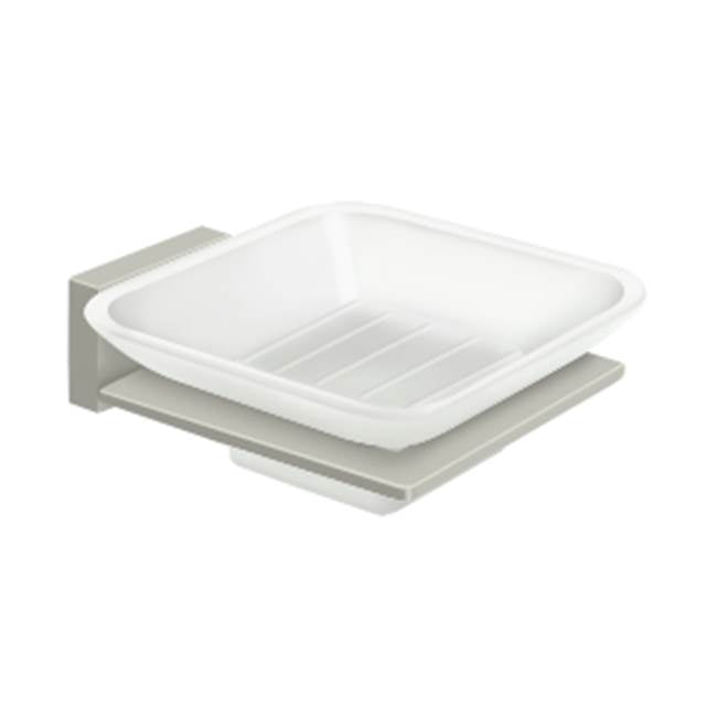 Deltana - Frosted Glass Soap Dish, 55D Series - Brushed Nickel