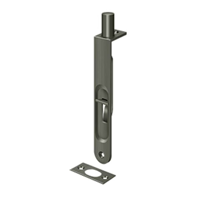 Deltana - 6'' Flush Bolt, HD Round - Antique Nickel