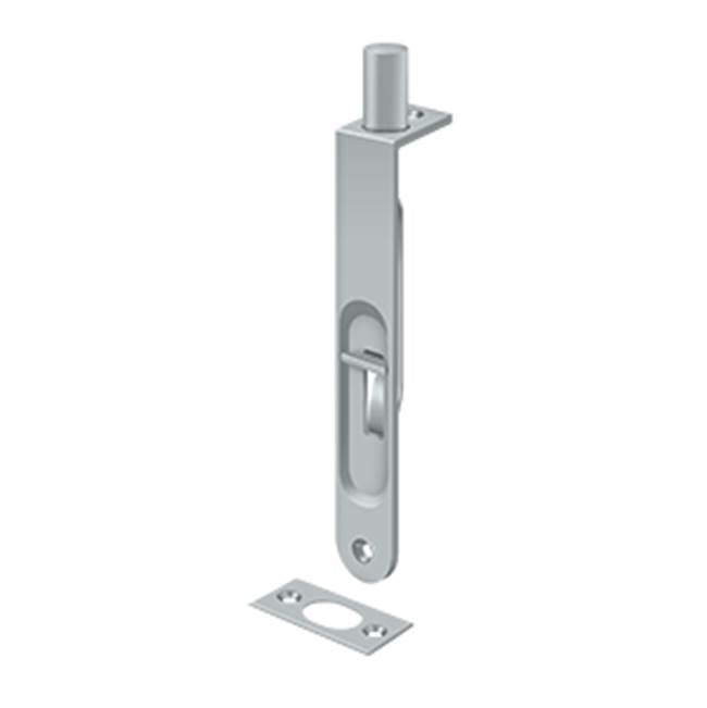 Deltana - 6'' Flush Bolt, HD Round - Brushed Chrome