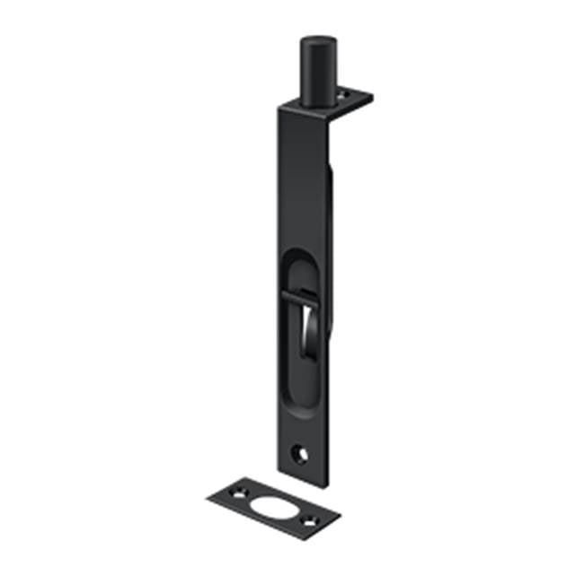 Deltana - 6'' Flush Bolt, HD, Square - Paint Black