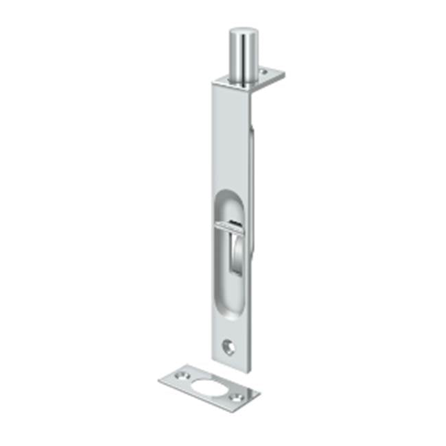 Deltana - 6'' Flush Bolt, HD, Square - Polished Chrome