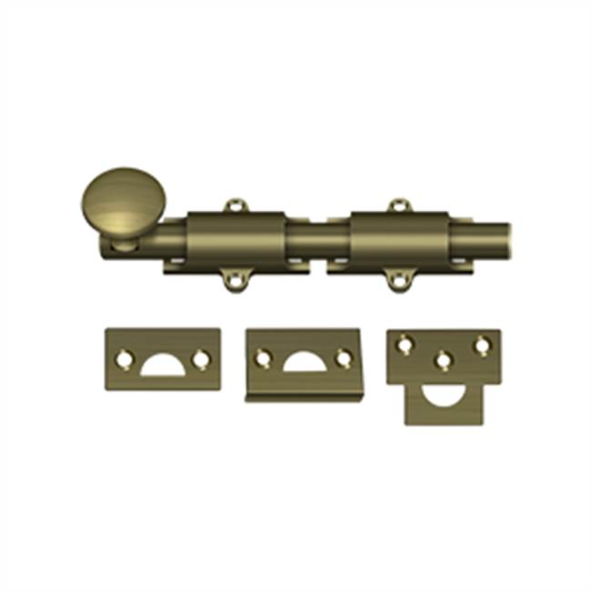 Deltana - 6'' Surface Bolt, HD - Antique Brass