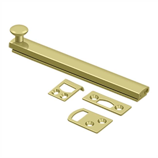 Deltana - 6'' Surface Bolt, Concealed Screw, HD - Polished Brass
