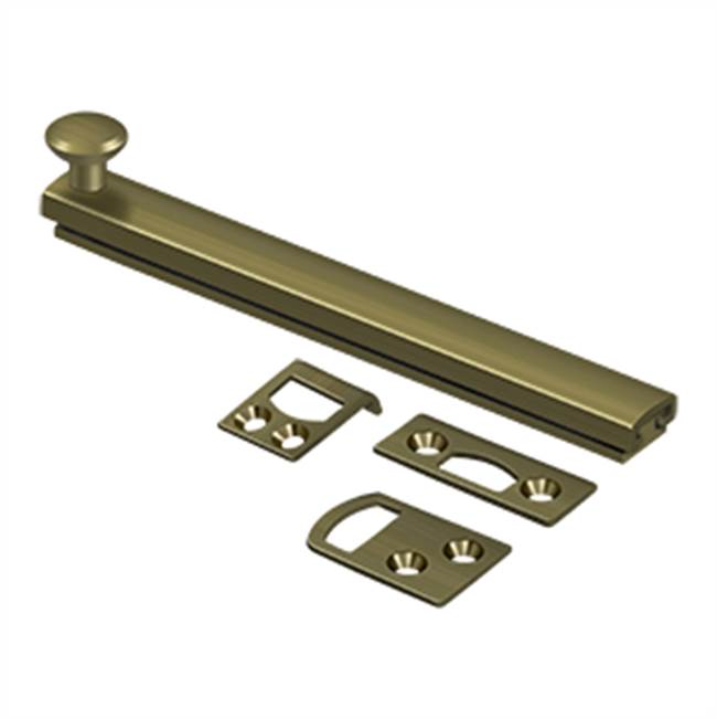 Deltana - 6'' Surface Bolt, Concealed Screw, HD - Antique Brass